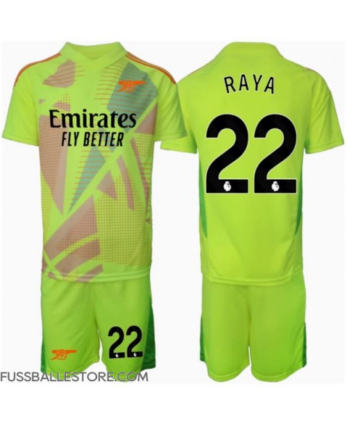 Günstige Arsenal David Raya #22 Torwart Heimtrikotsatz Kinder 2024-25 Kurzarm (+ Kurze Hosen)